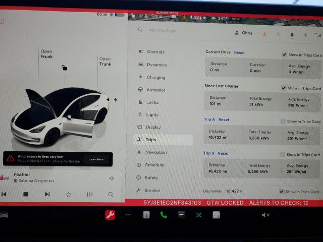 Photo 9 from auction – 2022 TESLA MODEL 3 with VIN 5YJ3E1EC2NF343103