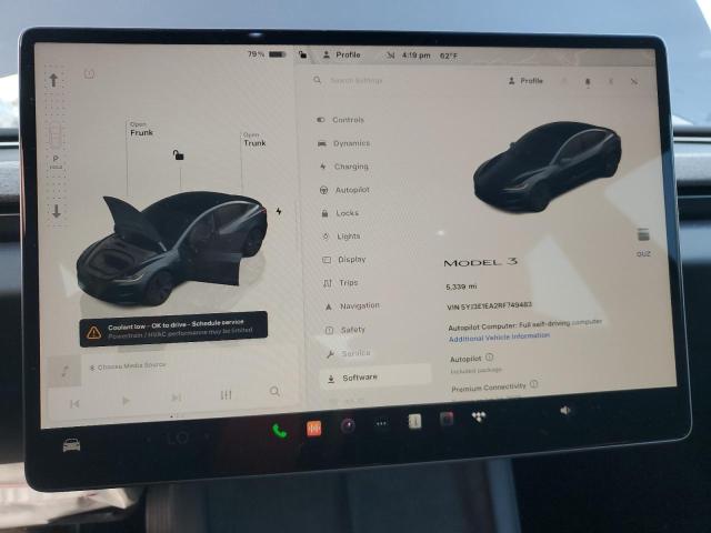 Photo 9 from auction – 2024 TESLA MODEL 3 with VIN 5YJ3E1EA2RF749483