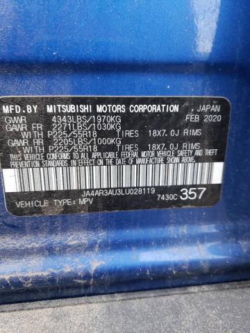 Photo 14 from auction – 2020 MITSUBISHI OUTLANDER with VIN JA4AR3AU3LU028119