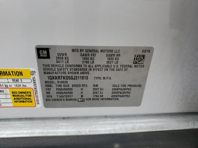 Photo 14 from auction – 2016 GMC ACADIA DEN with VIN 1GKKRTKD5GJ311819