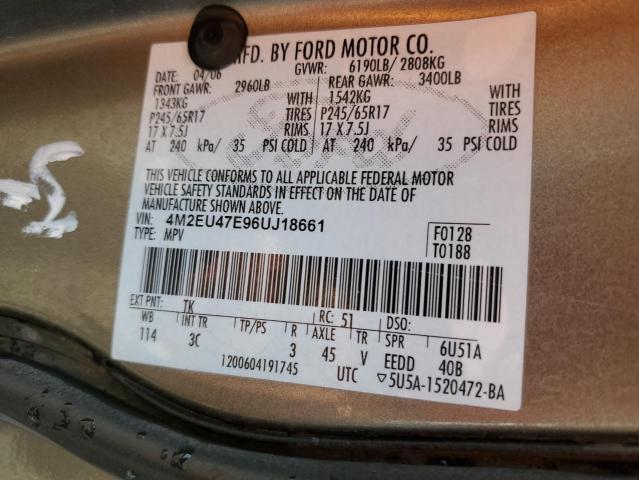 Photo 14 from auction – 2006 MERCURY MOUNTAINEE with VIN 4M2EU47E96UJ18661