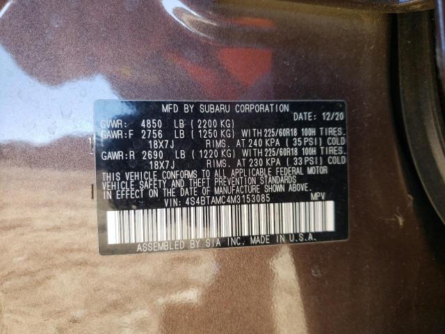 Photo 14 from auction – 2021 SUBARU OUTBACK LI with VIN 4S4BTAMC4M3153085
