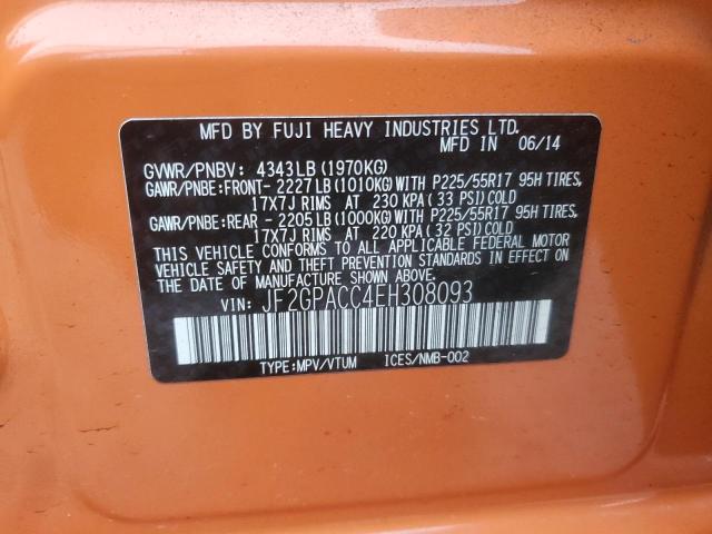 Photo 14 from auction – 2014 SUBARU XV CROSSTR with VIN JF2GPACC4EH308093