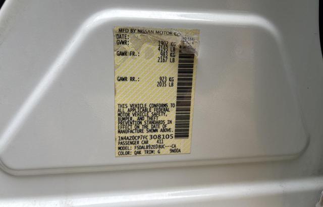 Photo 10 from auction – 2015 NISSAN LEAF S with VIN 1N4AZ0CP7FC308105