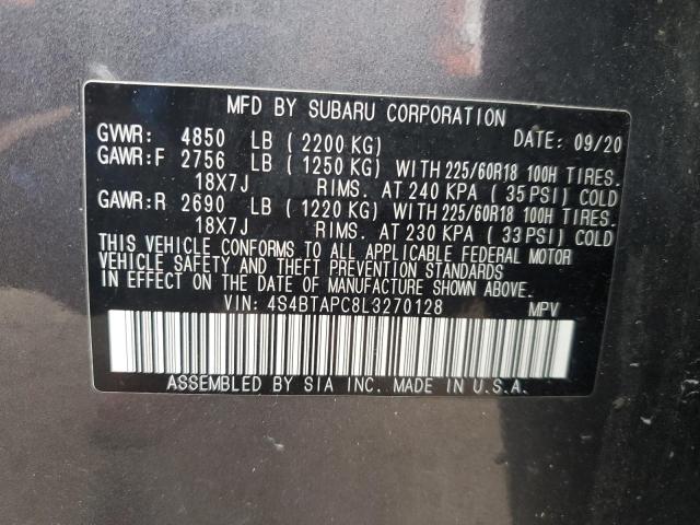 Photo 14 from auction – 2020 SUBARU OUTBACK TO with VIN 4S4BTAPC8L3270128