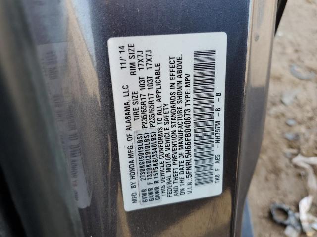 Photo 14 from auction – 2015 HONDA ODYSSEY EX with VIN 5FNRL5H66FB040873