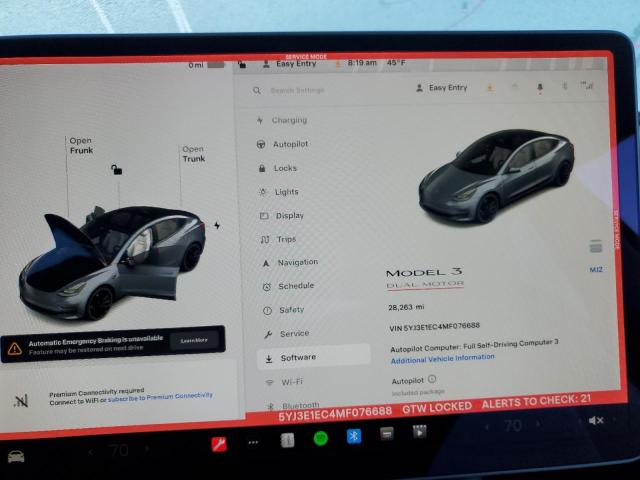 Photo 9 from auction – 2021 TESLA MODEL 3 with VIN 5YJ3E1EC4MF076688