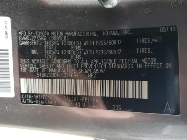 Photo 14 from auction – 2020 TOYOTA SIENNA LE with VIN 5TDKZ3DC4LS024694