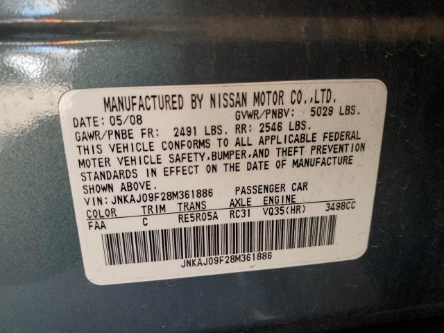 Photo 14 from auction – 2008 INFINITI EX35 BASE with VIN JNKAJ09F28M361886