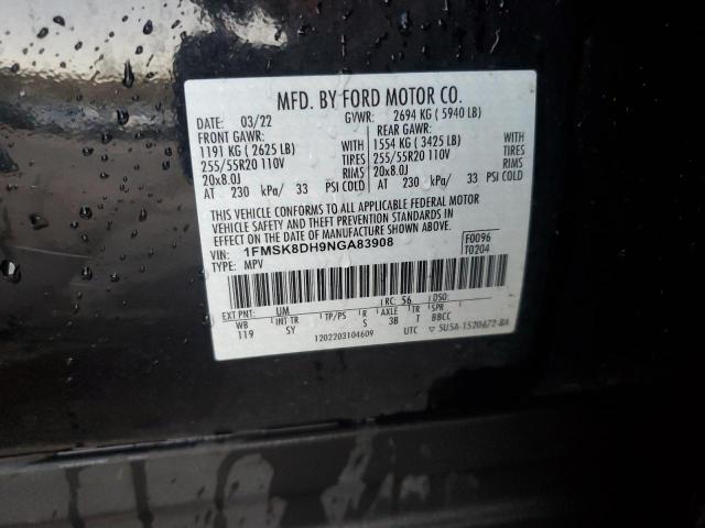 Photo 14 from auction – 2022 FORD EXPLORER X with VIN 1FMSK8DH9NGA83908