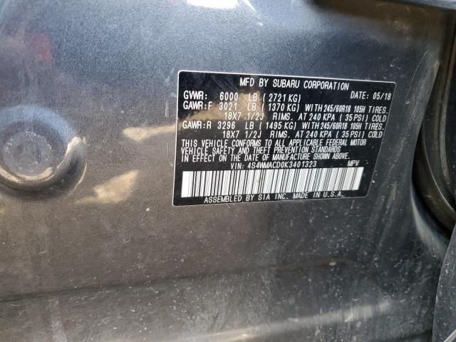 Photo 14 from auction – 2019 SUBARU ASCENT PRE with VIN 4S4WMACD0K3401323