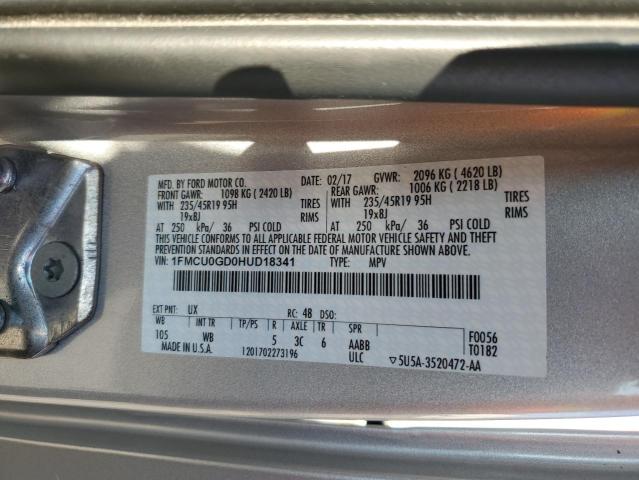 Photo 14 from auction – 2017 FORD ESCAPE SE with VIN 1FMCU0GD0HUD18341