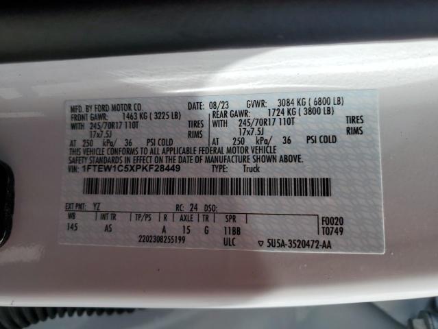 Photo 14 from auction – 2023 FORD F150 SUPER with VIN 1FTEW1C5XPKF28449