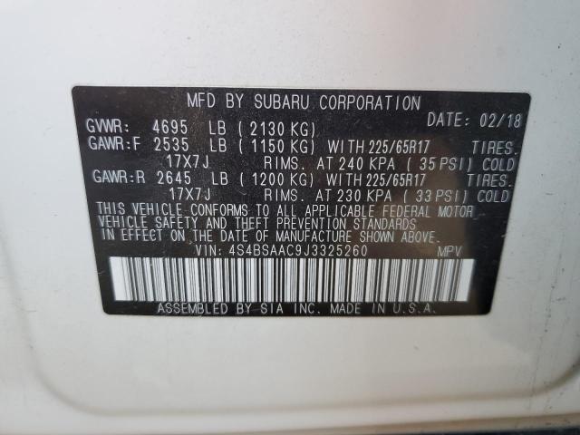 Photo 14 from auction – 2018 SUBARU OUTBACK 2. with VIN 4S4BSAAC9J3325260