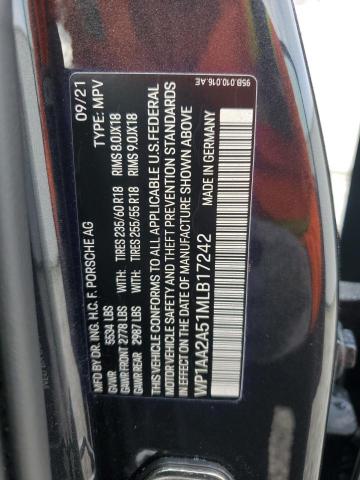Photo 14 from auction – 2021 PORSCHE MACAN with VIN WP1AA2A51MLB17242