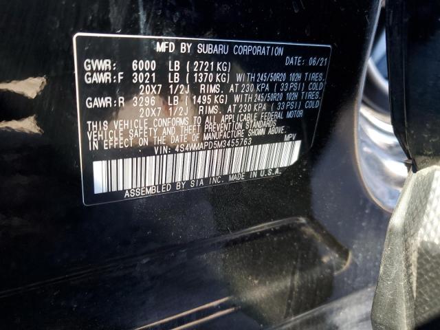 Photo 14 from auction – 2021 SUBARU ASCENT LIM with VIN 4S4WMAPD5M3455763