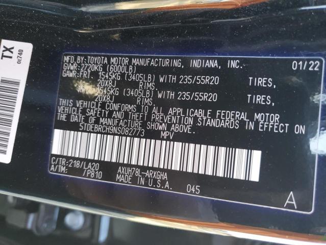 Photo 14 from auction – 2022 TOYOTA HIGHLANDER with VIN 5TDEBRCH9NS082773