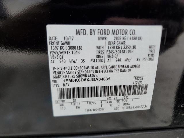 Photo 14 from auction – 2018 FORD EXPLORER X with VIN 1FM5K8D8XJGA04835