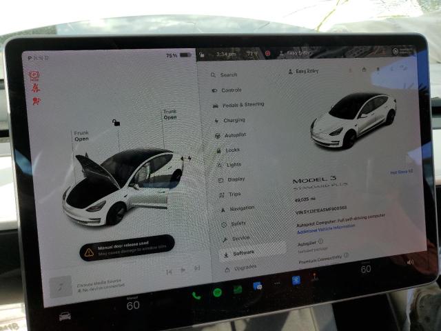 Photo 9 from auction – 2021 TESLA MODEL 3 with VIN 5YJ3E1EA5MF908568