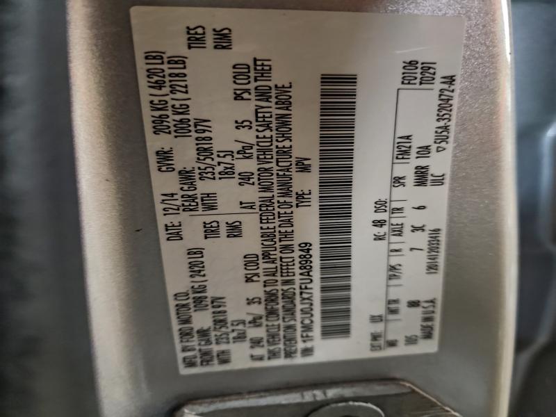 Photo 14 from auction – 2015 FORD ESCAPE TIT with VIN 1FMCU0JX7FUA89849