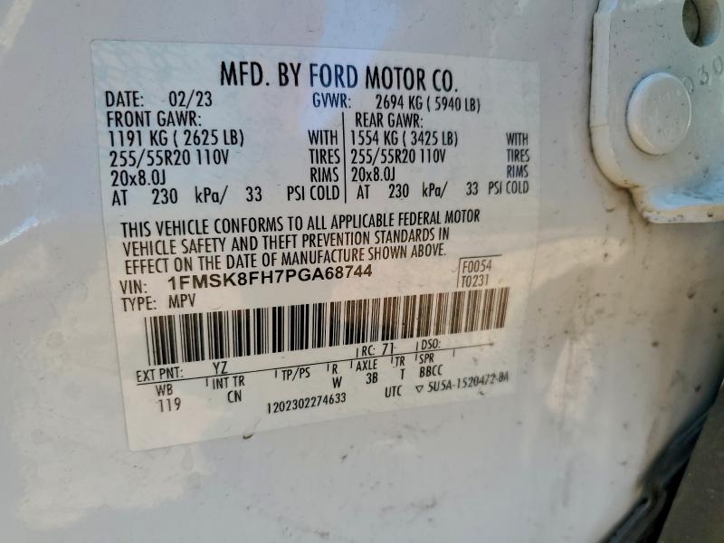 Photo 14 from auction – 2023 FORD EXPLORER L with VIN 1FMSK8FH7PGA68744