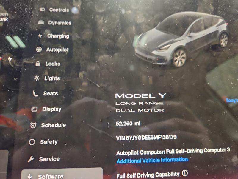 Zdjęcie 9 z aukcji – 2021 TESLA MODEL Y z VIN 5YJYGDEE5MF138179
