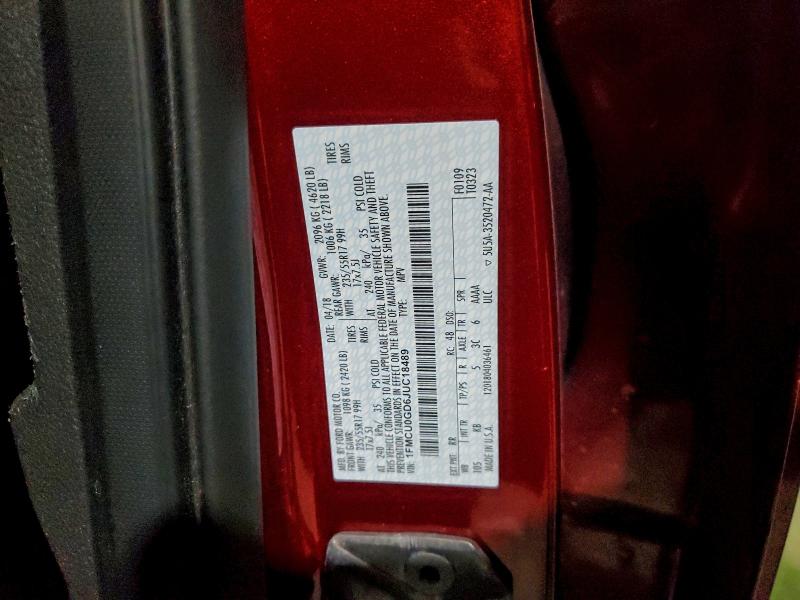 Photo 14 from auction – 2018 FORD ESCAPE SE with VIN 1FMCU0GD6JUC18489