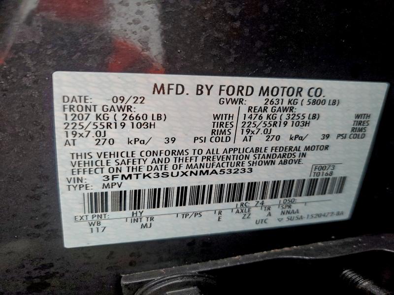 Photo 14 from auction – 2022 FORD MUSTANG MA with VIN 3FMTK3SUXNMA53233