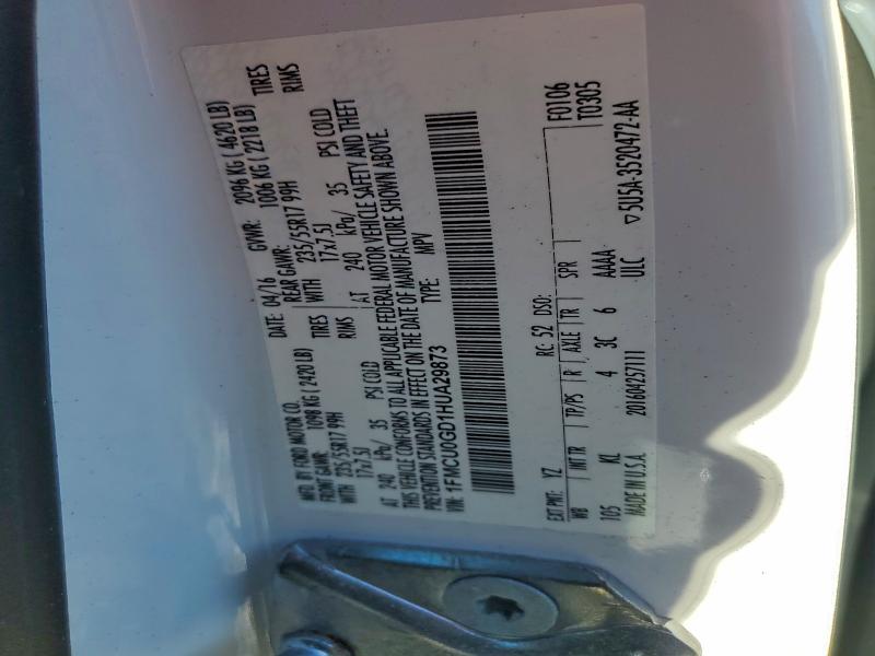 Photo 14 from auction – 2017 FORD ESCAPE SE with VIN 1FMCU0GD1HUA29873