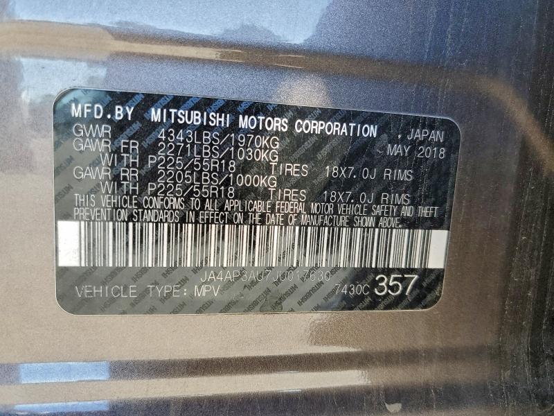 Photo 14 from auction – 2018 MITSUBISHI OUTLANDER with VIN JA4AP3AU7JU017630