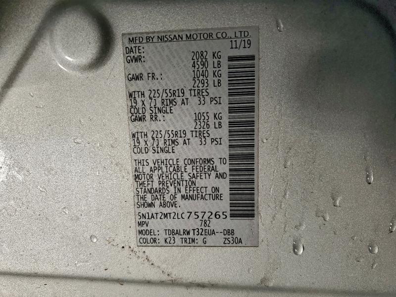 Photo 14 from auction – 2020 NISSAN ROGUE S with VIN 5N1AT2MT2LC757265