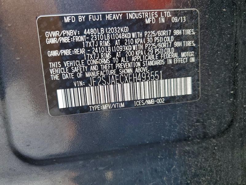 Photo 14 from auction – 2014 SUBARU FORESTER with VIN JF2SJAECXEH493551