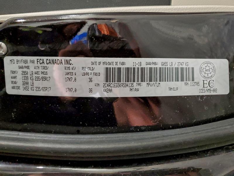 Photo 14 from auction – 2019 CHRYSLER PACIFICA T with VIN 2C4RC1EG5KR594135