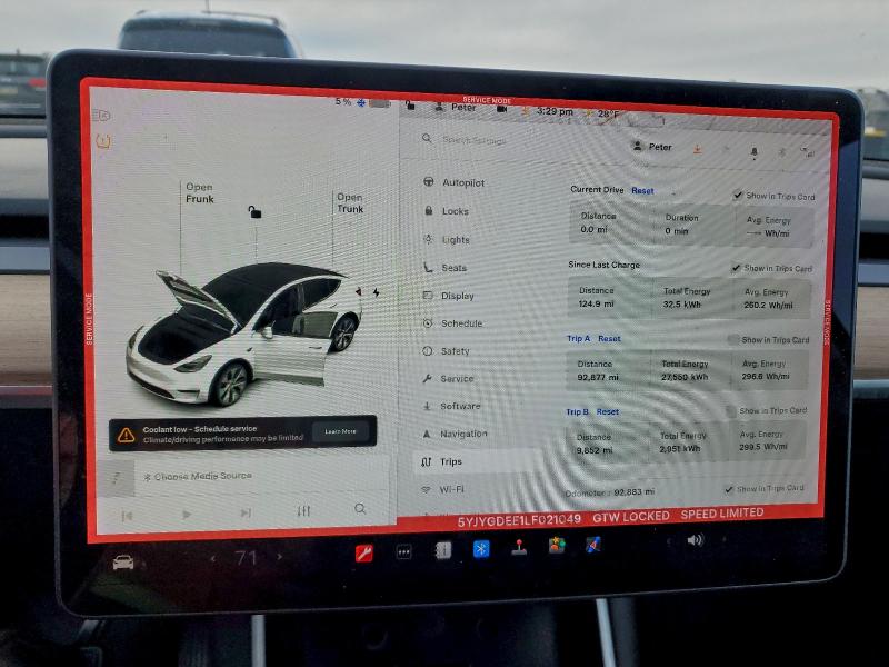 صورة رقم 9 من المزاد - 2020 TESLA MODEL Y مع VIN 5YJYGDEE1LF021049