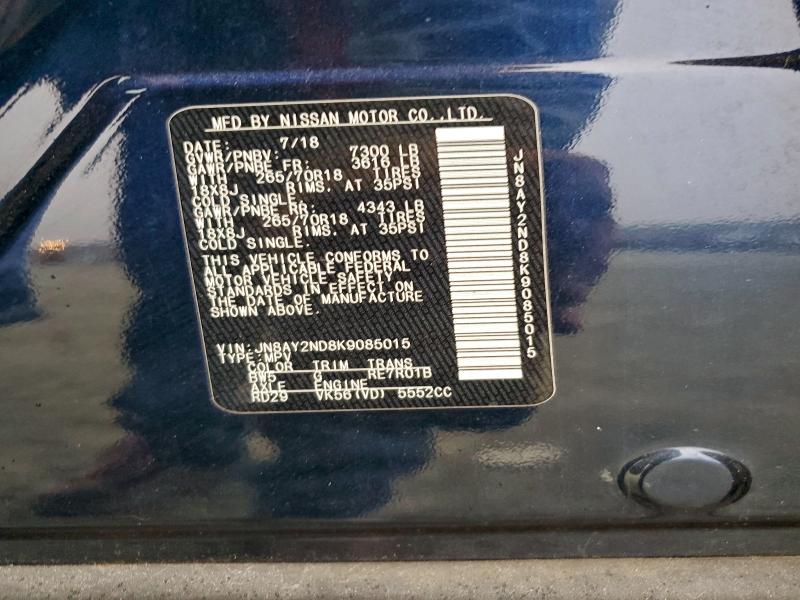 Photo 14 from auction – 2019 NISSAN ARMADA SV with VIN JN8AY2ND8K9085015