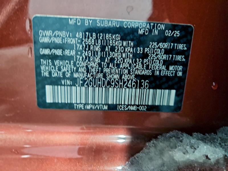 Photo 14 from auction – 2025 SUBARU CROSSTREK with VIN JF2GUHDC9SH246136