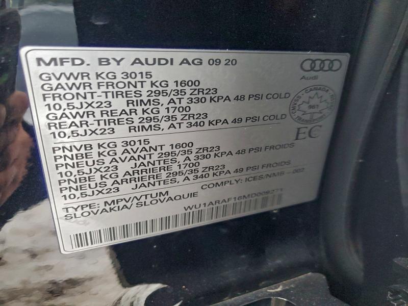 Photo 14 from auction – 2021 AUDI RS Q8 with VIN WU1ARAF16MD009271