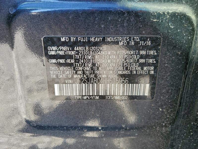 Photo 14 from auction – 2017 SUBARU FORESTER 2 with VIN JF2SJABC4HH515956