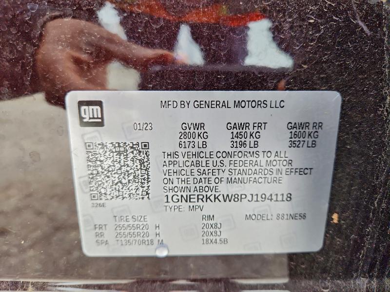 Photo 14 from auction – 2023 CHEV TRAVERSE with VIN 1GNERKKW8PJ194118