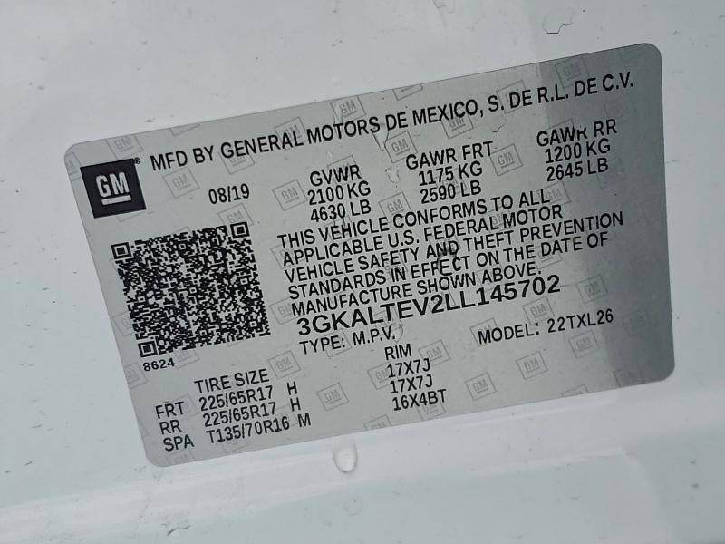 Photo 14 from auction – 2020 GMC TERRAIN SL with VIN 3GKALTEV2LL145702