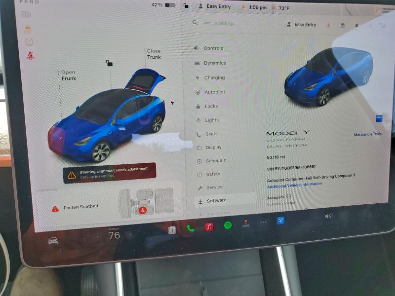 Photo 9 from auction – 2021 TESLA MODEL Y with VIN 5YJYGDEE9MF106691