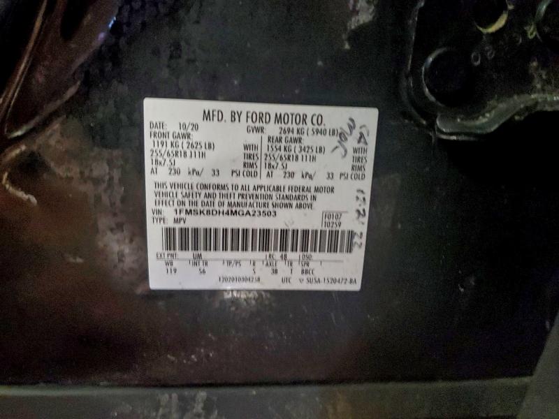 Photo 14 from auction – 2021 FORD EXPLORER with VIN 1FMSK8DH4MGA23503