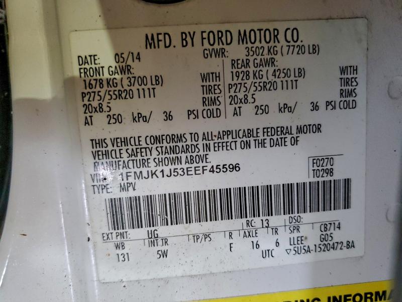 Photo 14 from auction – 2014 FORD EXPEDITION with VIN 1FMJK1J53EEF45596