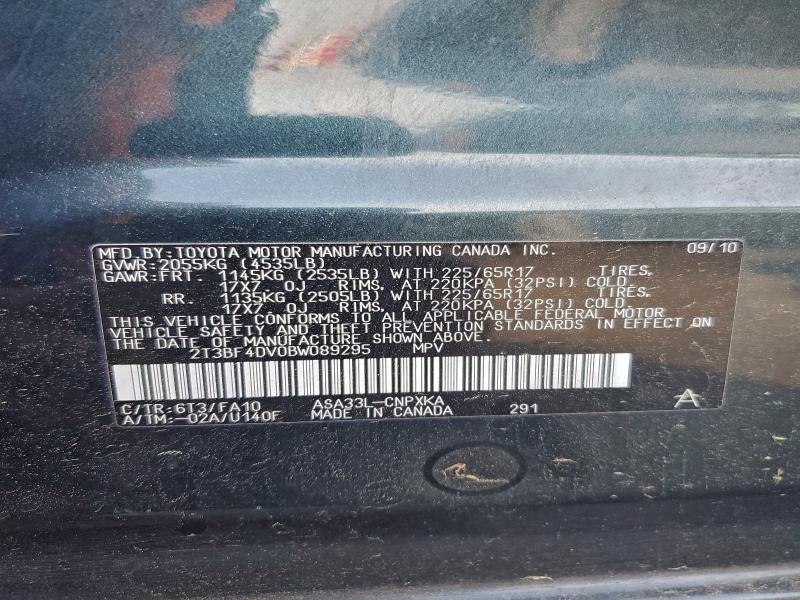 Photo 14 from auction – 2011 TOYOTA RAV4 with VIN 2T3BF4DV0BW089295