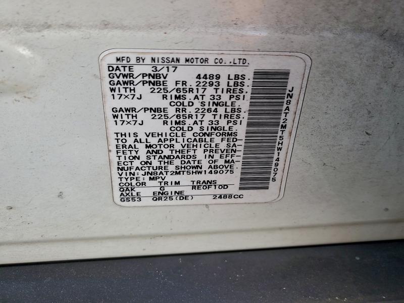 Photo 14 from auction – 2017 NISS ROGUE with VIN JN8AT2MT5HW149075