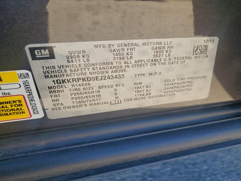 Photo 14 from auction – 2014 GMC ACADIA SLE with VIN 1GKKRPKD9EJ243433