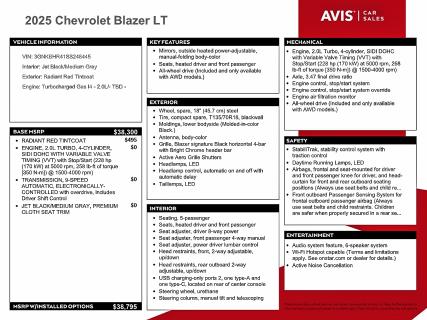 Photo 13 from auction – 2025 CHEVROLET BLAZER 2LT with VIN 3GNKBHR41SS248445