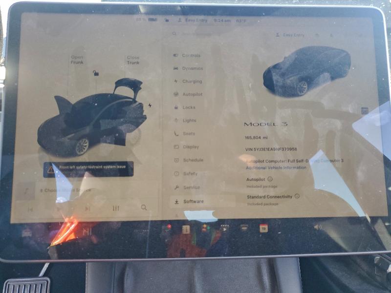 Photo 9 from auction – 2022 TESLA MODEL 3 with VIN 5YJ3E1EA9NF370958