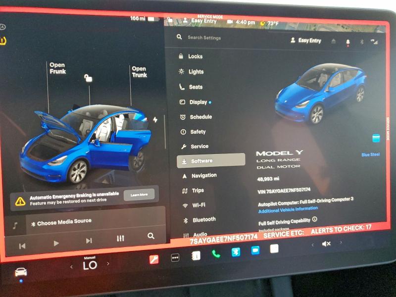 Photo 9 from auction – 2022 TESLA MODEL Y with VIN 7SAYGAEE7NF507174
