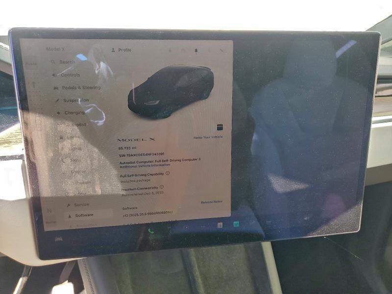 Photo 9 from auction – 2022 TESLA MODEL X with VIN 7SAXCDE54NF343391